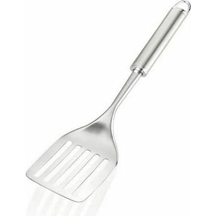 Edelstahl Wender Pfannenheber Küchenhelfer Bratenwender Grillwender Bratenheber Fleischwender Pfannenschaufel Silber – Bild 1