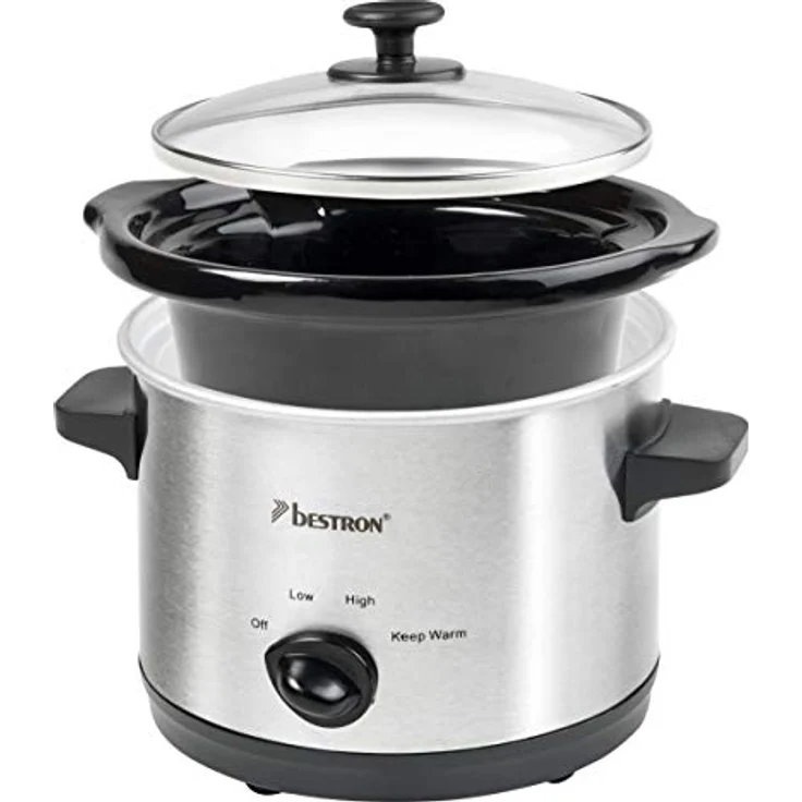 Bestron Dampfgarer, Mit Keramikpfanne und Glasdeckel, 1,5 Liter, 120 Watt, Edelstahl – Bild 4