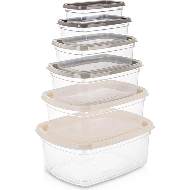 Orion Vorratsdosen Set, 6-teilig mit Deckeln, verschiedene Größen (3 l bis 225 ml), transparent