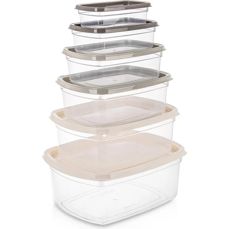 Orion Vorratsdosen Set, 6-teilig mit Deckeln, verschiedene Größen (3 l bis 225 ml), transparent