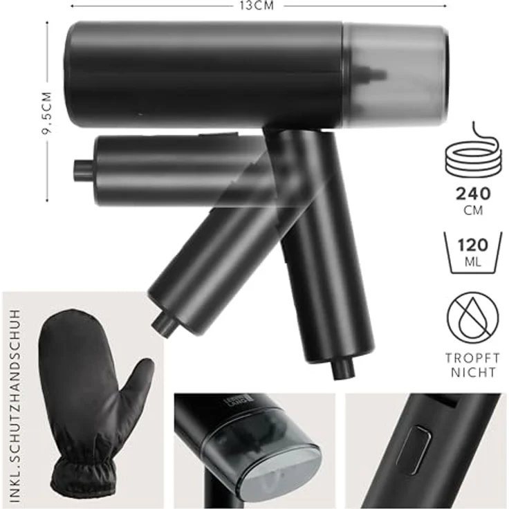 LEBENLANG Steamer Dampfglätter Reise - Kompakt Faltbar & Inkl. Reise Set - Hand Reisesteamer mini handheld Travel Steamers, 900W, blau – Bild 3