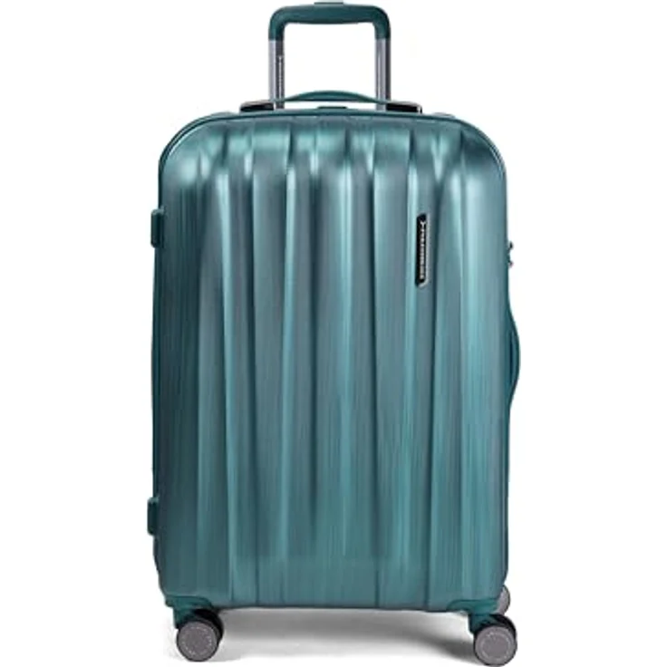 Polestream ® Moonrock Koffer, Deepsea Green Brushed, L, aus hochwertigem Polycarbonat mit erweiterbarem Volumen und integriertem TSA-Schloss – Bild 2