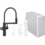 BLANCO CHOICE Icona | Multifunktionale Küchenarmatur aus Edelstahl schwarz matt | Gekühltes Wasser in still, medium, sprudel & kochend heiß | Inkl. App zur Individualisierung