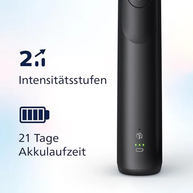 Philips Sonicare 5300 elektrische Zahnbürste, Schallzahnbürste mit 2 Intensitätsstufen, Andruckkontrolle, EasyStart, Smartimer und BrushPacer, Schwarz – Bild 4