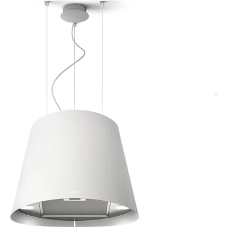 Elica Juno PRF0071972D Inselhaube 50 cm, Weiß, Umluftbetrieb, 620 m³/h Luftleistung, inkl. regenerierbarem Aktivkohlefilter