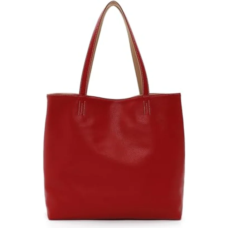 EMILY & NOAH Shopper E&N Eva, handliche Einkaufstasche aus Feinsynthetik mit längenverstellbarem Umhängeriemen, zweifarbig, Echtleder-Optik – Bild 6