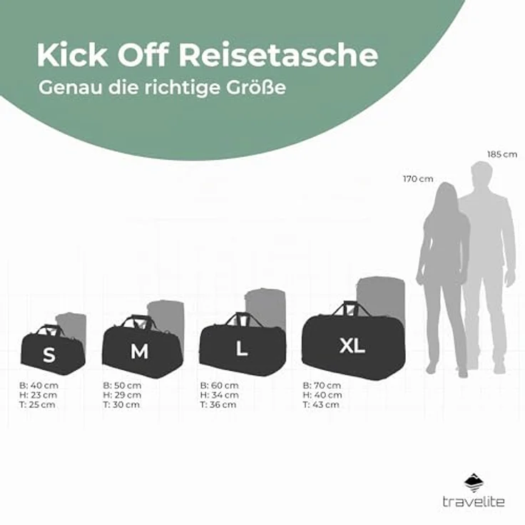 Travelite Kick Off Weekender Reisetasche, 50 cm, schwarz, 100% Polyester – Bild 2