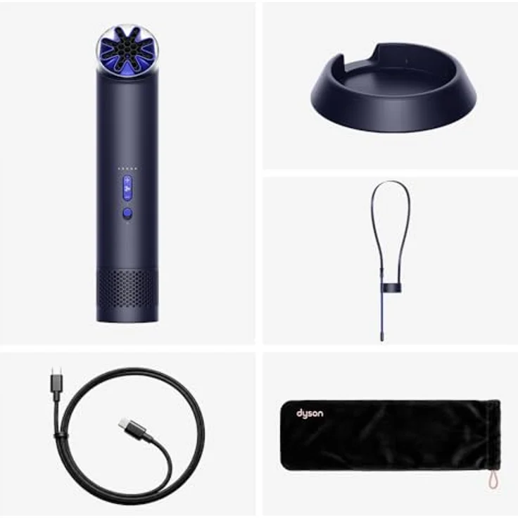 Dyson Hushjet Mini Cool, Tragbarer Ventilator mit 40 W, Dunkelblau, 5 Geschwindigkeitsstufen, 360° Luftstrom – Bild 4