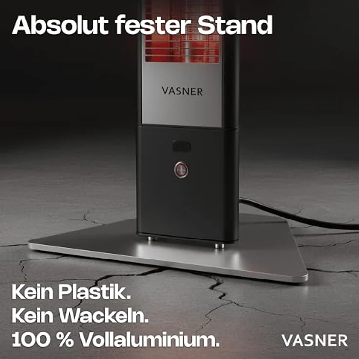 Vasner HeatTower Stand-Heizstrahler 2500 Carbon Schwarz, Heizstrahler – Bild 5