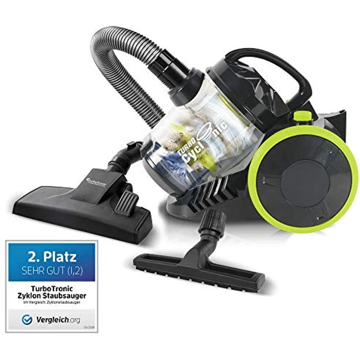 TurboTronic By Z-LINE Multi-Zyklon Staubsauger, 19 kPa Saugkraft (extrem), 900 Watt Hocheffizienzmotor, 1x Filterset, beutelloser Bodenstaubsauger (SCHWARZ) – Bild 4