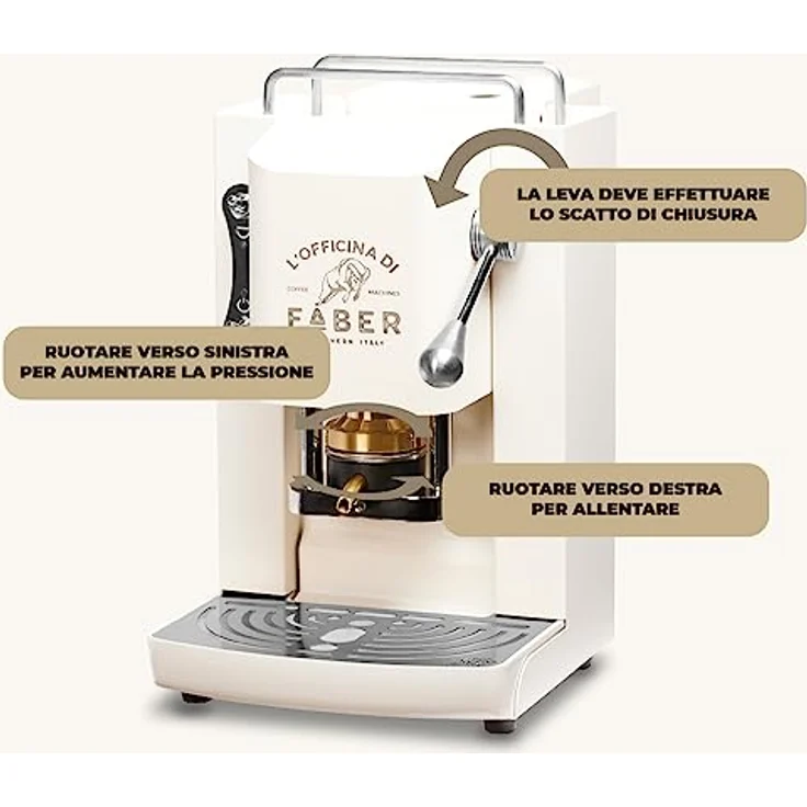 Faber Coffee Machines Espressomaschine Pro Deluxe ESE Pad 44 mm, einfache Reinigung, Tassenwärmer, schnelles Aufheizen, Chrom-Finish – Bild 6
