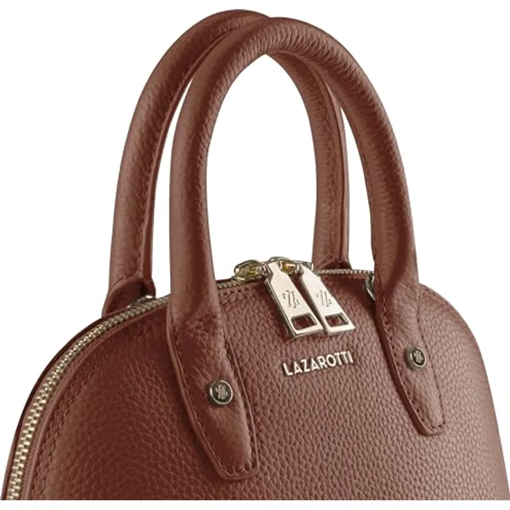 Lazarotti Bologna Leather Handtasche, 24 cm, braun, 100% Leder, Crossbody-Design – Bild 5