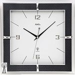 AMS Wanduhr, Holz, Weiß, 35 x 35 x 12 cm