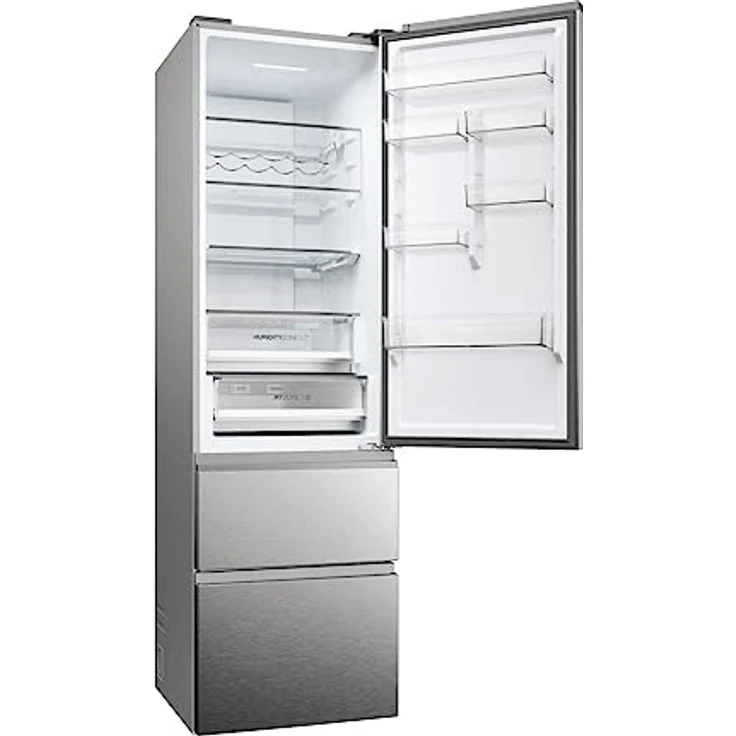 Haier 3D 60 SERIE 5 HTW5620DNMG Kühl-Gefrierkombination/Total No Frost/Smart hON-App/Easy Access Gefrierschubladen bis zu 30% Energie einsparen/XXL Nutzinhalt/Leise mit 35 db(A) / Inox – Bild 3