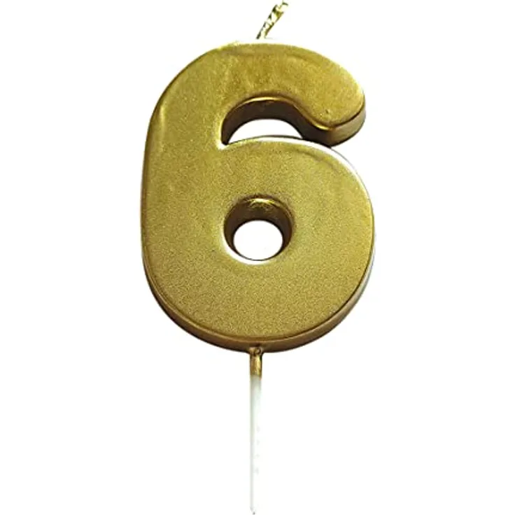 Ciao, Gold Zahlenkerze 6 (6 cm), 21446