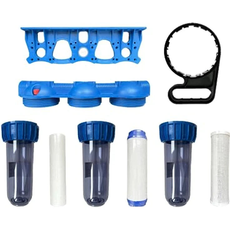 IBO 003482, Untertischwasserfilter, transparenter Kunststoff mit Hochleistungsfiltern, Blau – Bild 4