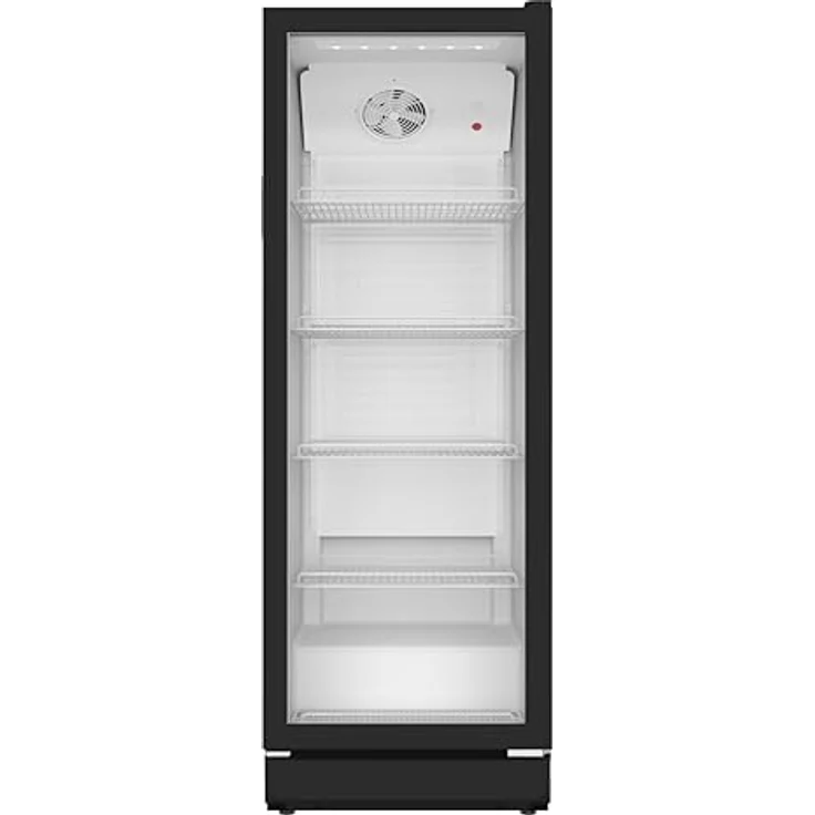 SCHOEPF GKS300SB, gewerblicher Getränkekühlschrank mit 300 L, Umluft, Glastür, 4 verstellbare Drahtablagen, weiß, 169 cm Höhe, Energieeffizienzklasse B – Bild 1