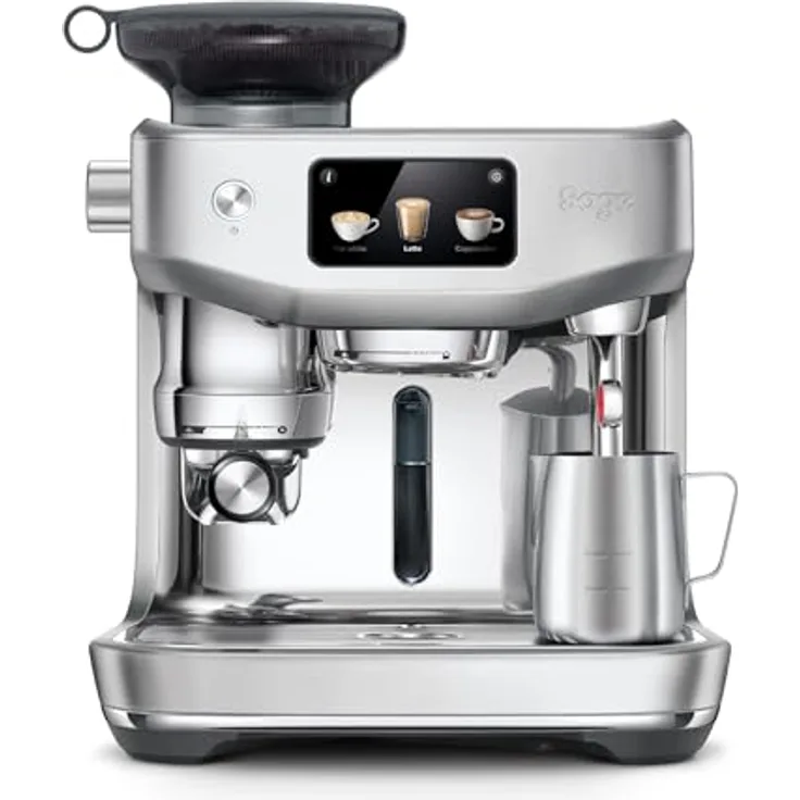 Sage - The Oracle Jet - Espressomaschine mit integriertem Mahlwerk, automatischer Milchaufschäumer, ThermoJet Heizsystem - 1600W - Edelstahl