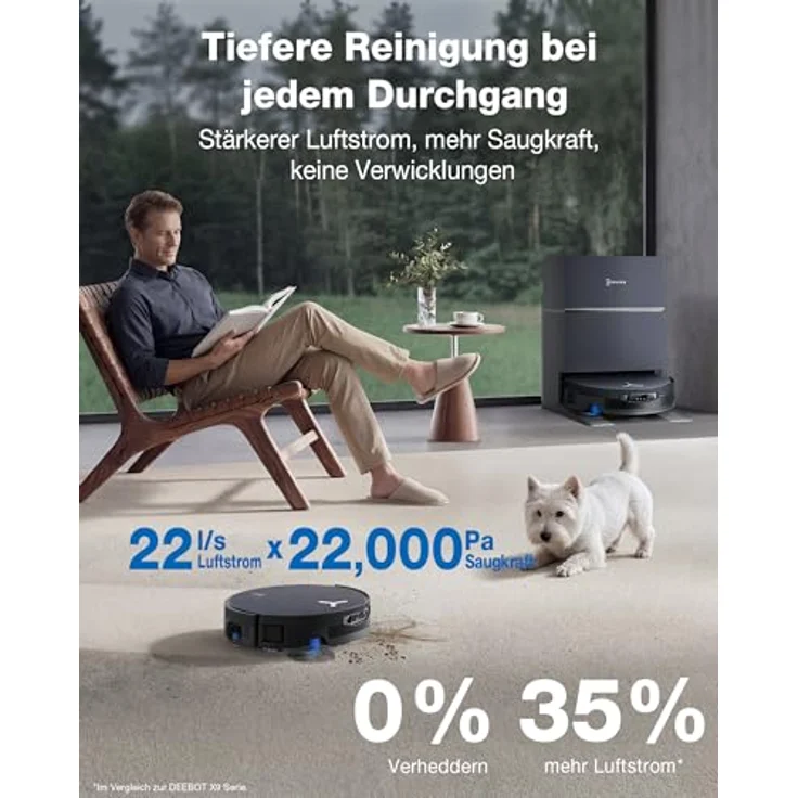ECOVACS Deebot X12 Pro Omni, Saugroboter mit 22000Pa Saugkraft, FocusJet Technologie, OZMO Roller 3.0, ZeroTangle 4.0, max. Aufstieg 4 cm, schwarz – Bild 4