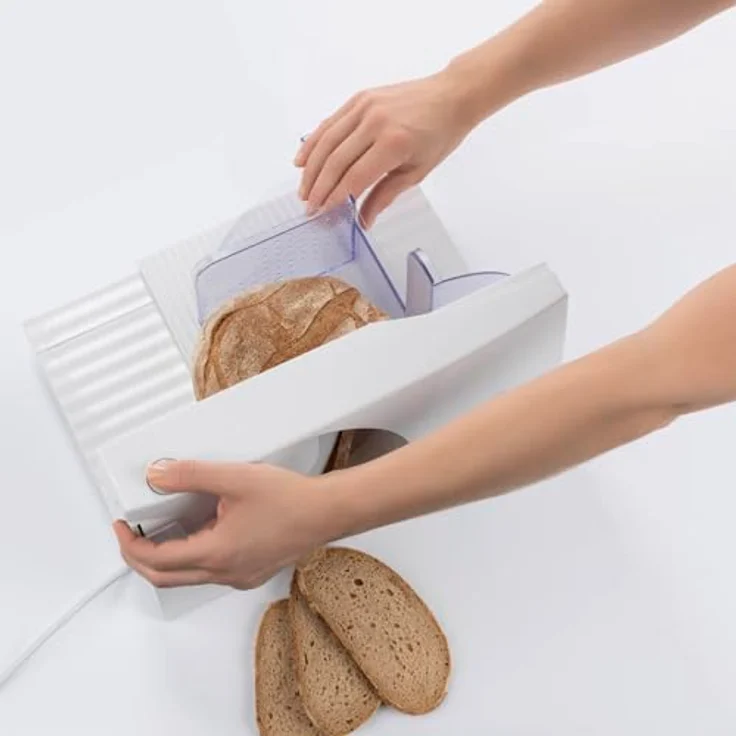 GOURMETMAXX Allesschneider 150W, weiß, kompakt 12.2x24.1x37 cm aus Kunststoff – Bild 7