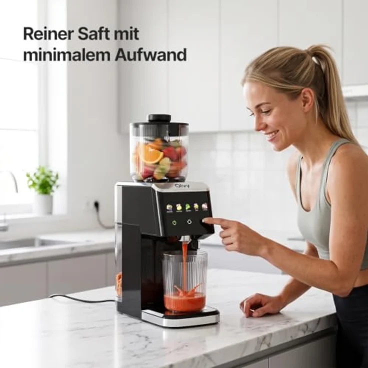 Olvy Slow Juicer JS8303S, 150W Entsafter für Obst & Gemüse mit 5 Programmen, Eiscreme-Funktion, Rückwärtsfunktion, BPA-frei – Bild 2