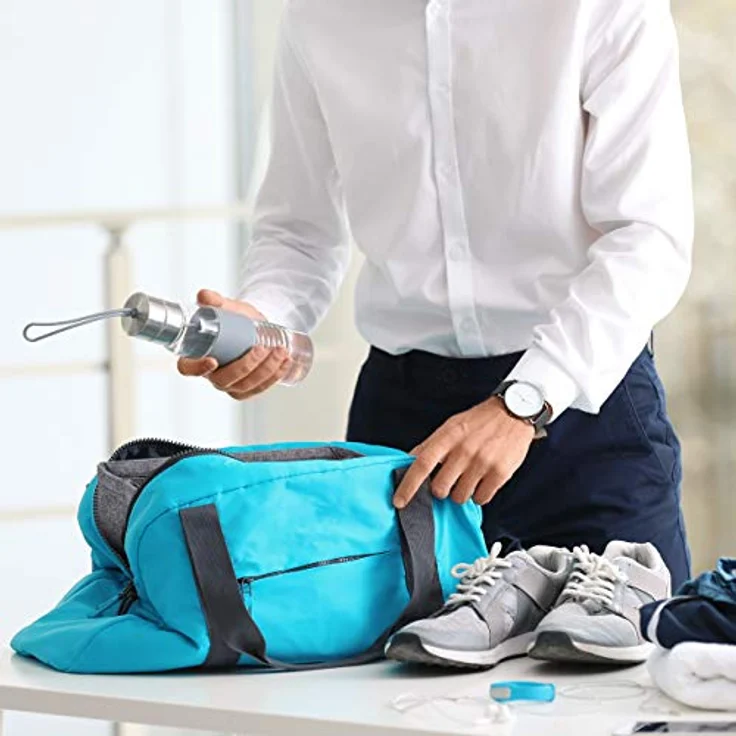 relaxdays Handtasche Taschenorganizer aus Filz, Größe S, dunkelgrau mit 4 Außentaschen und 3 Innentaschen – Bild 3