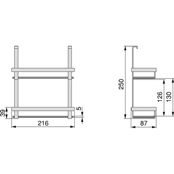 Emuca Gewürzglasregal, Aufhängbare Küchenorganisation aus Stahl, Anthrazitgrau, 2 Regale, Abmessungen 216 x 87 mm – Bild 2