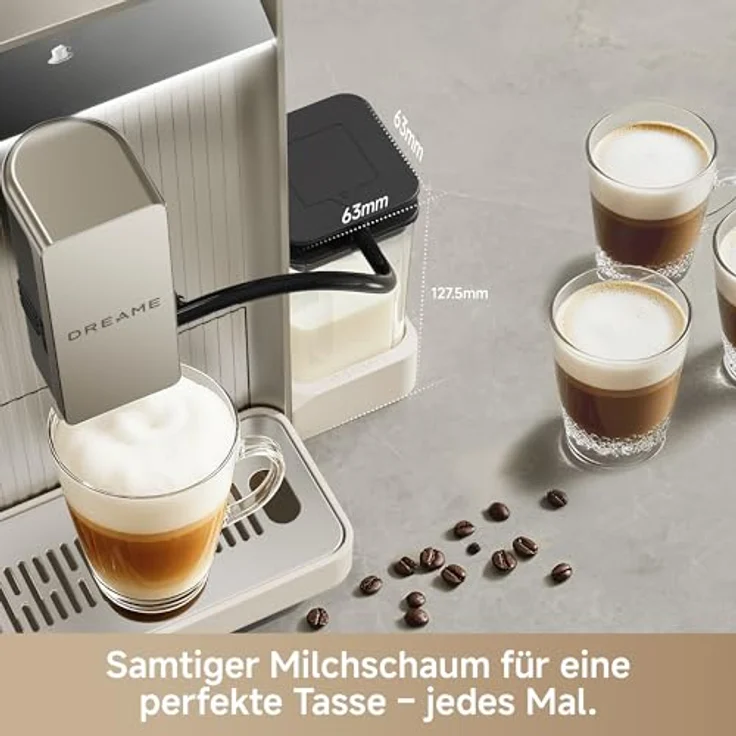 Dreame Ecceluxe Slim FCM30 Espressomaschine, kompakte Größe, Ein-Knopf-Touchscreen, fünf Kaffeespezialitäten, automatische Reinigung – Bild 8