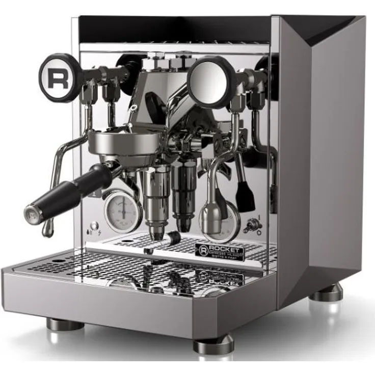 Rocket Milano RE752E1A11 Giotto Fast R Chrom, Kaffeevollautomat mit E61-Brühgruppe, 2,5 l Wassertank und OLED-Display