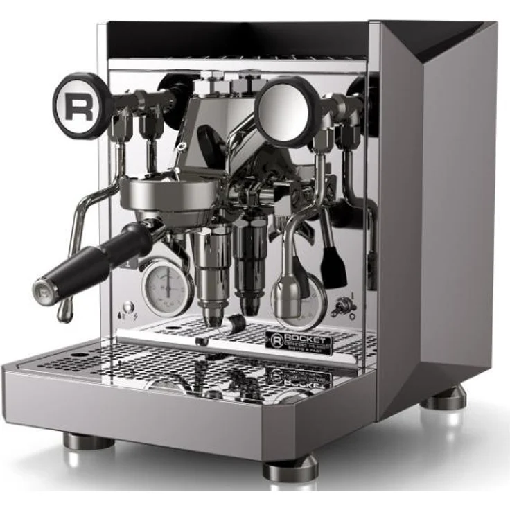 Rocket Milano RE752E1A11 Giotto Fast R Chrom, Kaffeevollautomat mit E61-Brühgruppe, 2,5 l Wassertank und OLED-Display