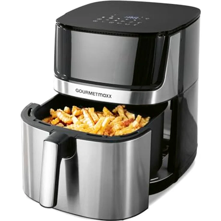 GOURMETmaxx 4in1-digitale Heißluftfritteuse | Leistungsstarker Airfryer 2200 W | Fettarmes + energiesparendes Frittieren mit Touchdisplay & Timerfunktion - 7,5l | inkl. 10 Programme – Bild 3