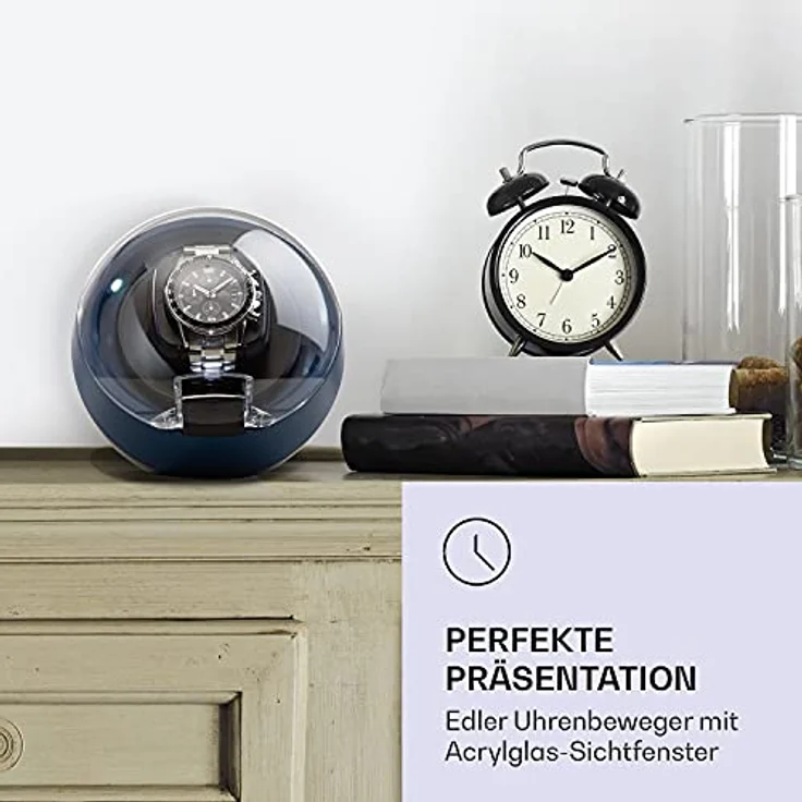 St. Gallen ll Premium Uhrenbeweger 4 Geschwindigkeiten 3 Rotationsmodi Blau – Bild 3