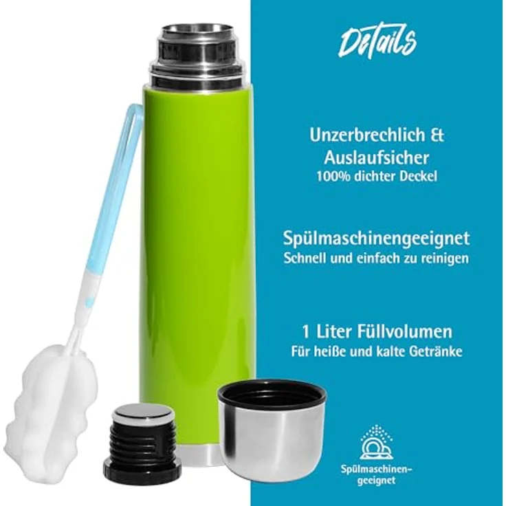 Gräwe Isolierflasche mit Messer THERMOHOME, 1 l, grün – Bild 3