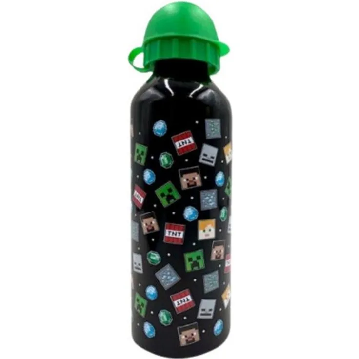 Minecraft Trinkflasche, 500ml robuste Flasche für Schule und Freizeit, inspiriert von Minecraft
