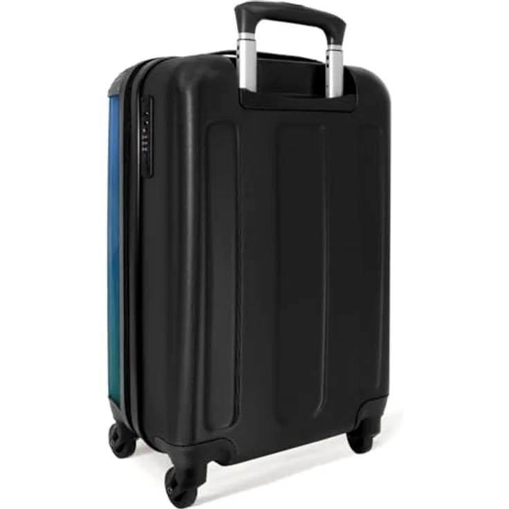 NoBoringSuitcases.com© Kinderkoffer Fußball - Tor - Netz - Schießen - Jungen 55x35x20cm, 4 Rollen, Handgepäck Koffer, Hartschalenkoffer Kinder, Reisekoffer Jungen - Fröhlich buntes Design - Leichtgewicht 2,6kg – Bild 4