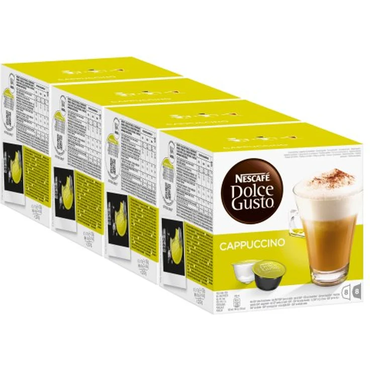 Nescafé Dolce Gusto Cappuccino, Kaffee, Kaffekapsel, 4er Pack, 4 x 16 Kapseln (32 Portionen) – Bild 1
