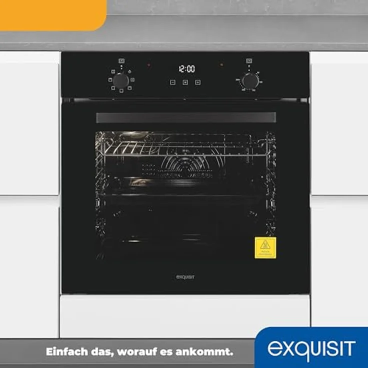 Exquisit Einbaubackofen EBE278-U-020 schwarz | EEK: A | 76 l Garraum | Timer | Seitengitter | 60cm Breite – Bild 5