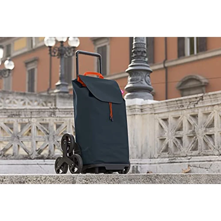 Gimi Tris Einkaufstrolley, wasserabweisende Tasche, 3-Rad-System, Fassungsvermögen: 52 Liter, Höchstlast : 30kg, Rahmen: Stahl/Kunststoff, Einkaufstasche: Polyester, Farbe Anthrazit, Eco-Verpackung – Bild 2