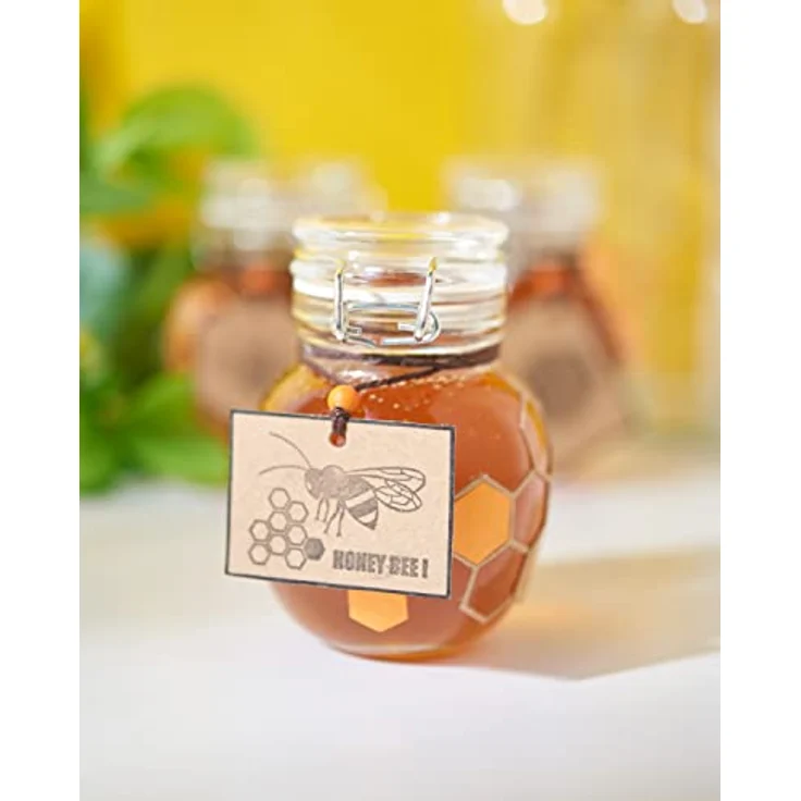 VBS Mini-Bügelglas Set, 6 bauchige Aufbewahrungsgläser, 120 ml, Klarglas mit Metallverschluss, 9 cm hoch, Ø 6 cm – Bild 8