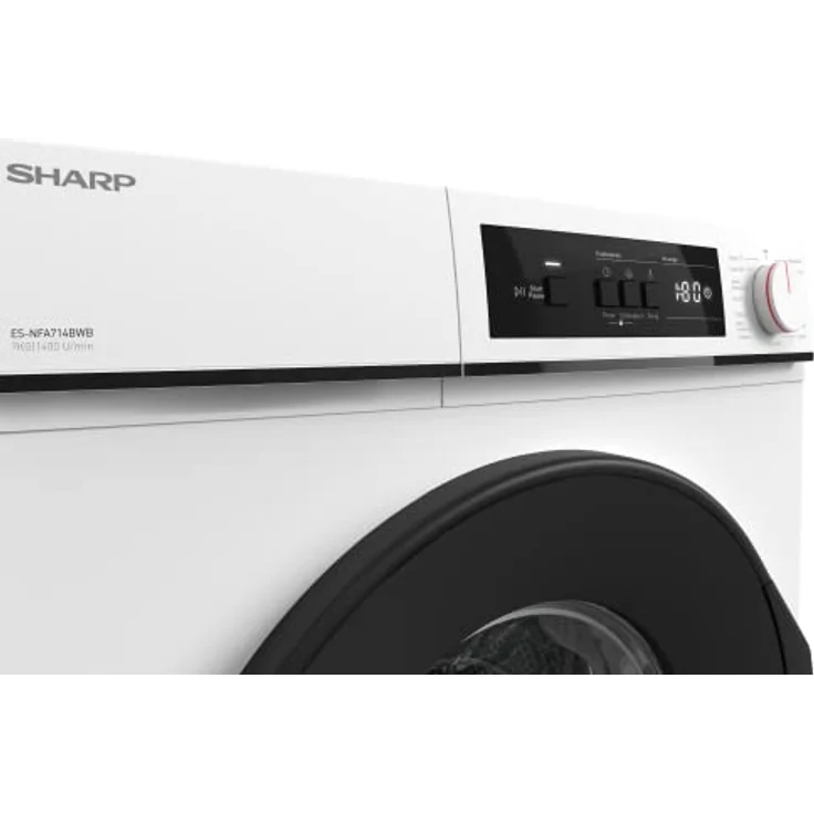 Sharp ES-NFA714BWB-DE, Frontlader-Waschmaschine, B, Fassungsvermögen 7 kg, Standgerät, Breite 60 cm – Bild 7