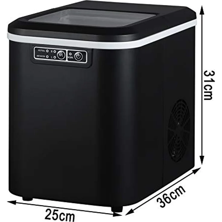 Eiswürfelmaschine mit 2 Eiswürfelgrößen 2,2 Liter 120W ABS : schwarz – Bild 10