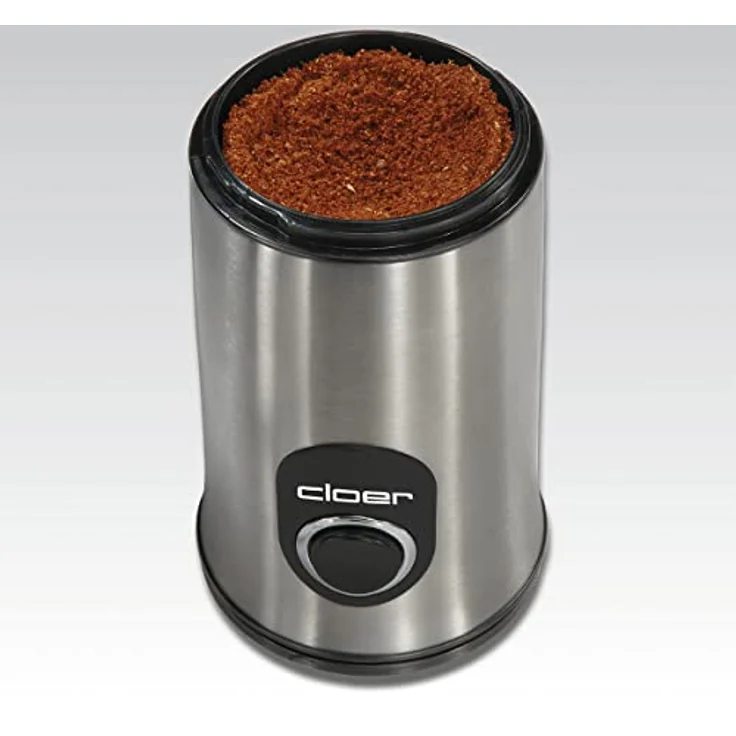 Cloer 7579 Elektrische Kaffeemühle, 150 W, für bis zu 50 g Kaffeebohnen, mattiertes Edelstahlgehäuse – Bild 5