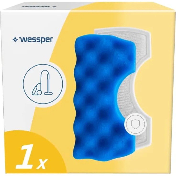 Wessper® Schaumfilter + Mikrofilter | Ersatz-Filter für Staubsauger Samsung SC43 SC45 SC47 SU33 VC08 VC12 VCA-VM45P VCC43 VCC45 VCC47 (DJ97-01040, DJ97-01040C)