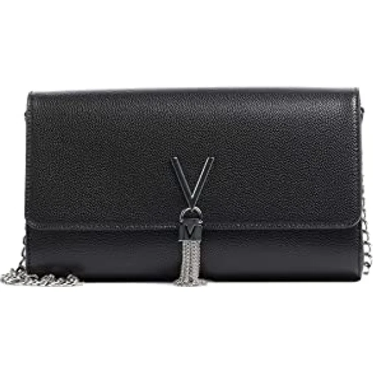 Valentino Divina Clutch Tasche, schwarz, 100% Kunstleder, 26 cm x 7 cm x 15 cm – Bild 1