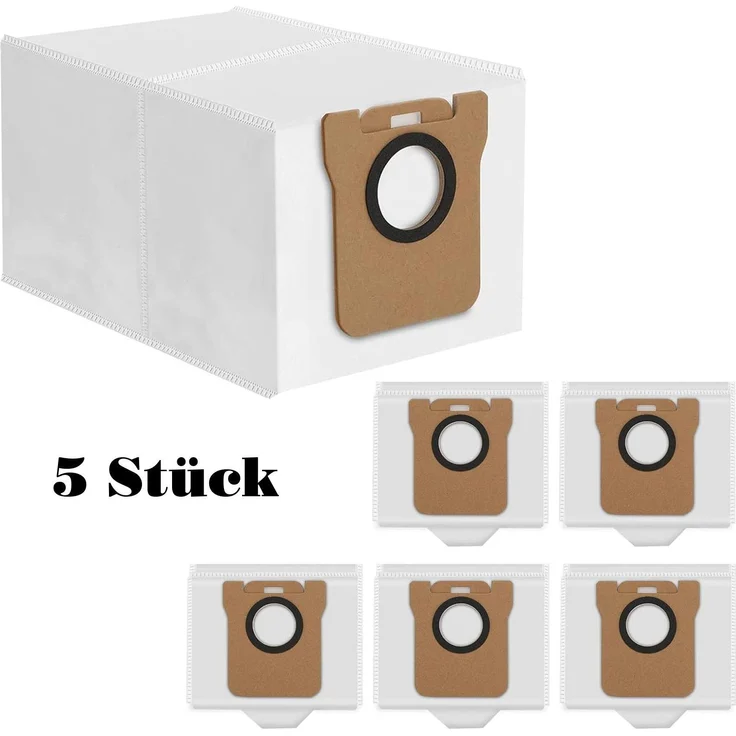 Verco Ersatz Staubbeutel für Dreame D10 D10s Plus L10 + Z10 Pro, 5er Pack, hochwertige Verarbeitung, einfache Handhabung