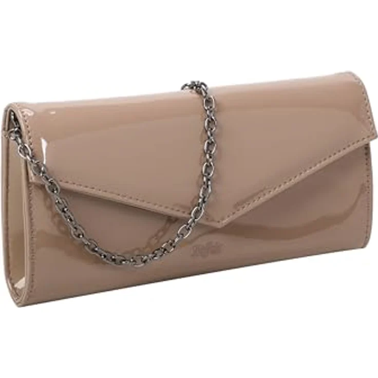 Buffalo Secco Clutch Tasche, Handtasche 25 cm mit Reißverschlussfach, grau, abnehmbarer Schulterriemen – Bild 4