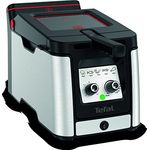 Tefal FR600D Clear Duo Fritteuse, frittieren mit weniger Rauch und Gerüchen, Kapazität 1,2 Kg, Thermostat, Timer, großes Sichtfenster ohne zu Beschlagen, Spülmaschinenfest, Schwarz/Edelstahl
