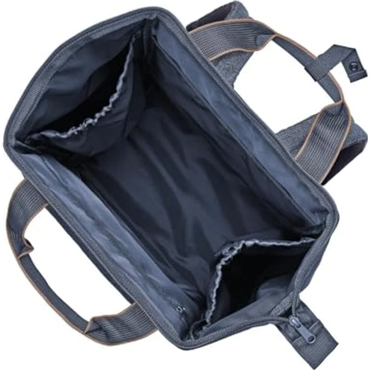 reisenthel allrounder R large Groß Rucksack und Tragetasche in einem Mit Stecklasche für Reisetrolleys, Farbe:herringbone dark blue – Bild 3