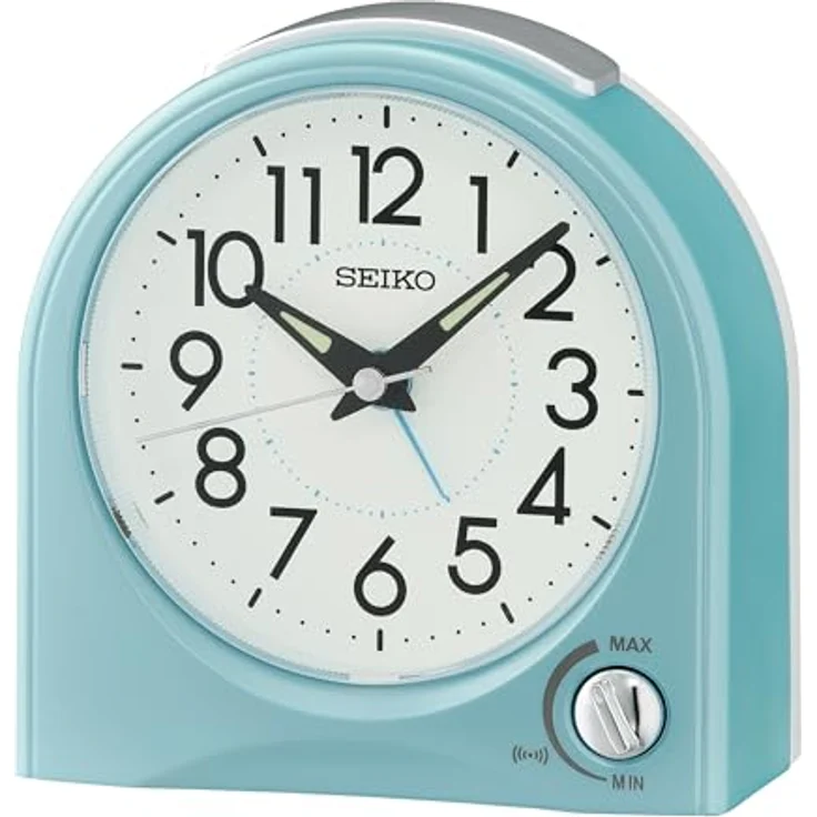 Seiko Quarzwecker, hellblau, Quarzwerk, Schlummerfunktion, Leuchtzeiger, Zifferblattbeleuchtung – Bild 2