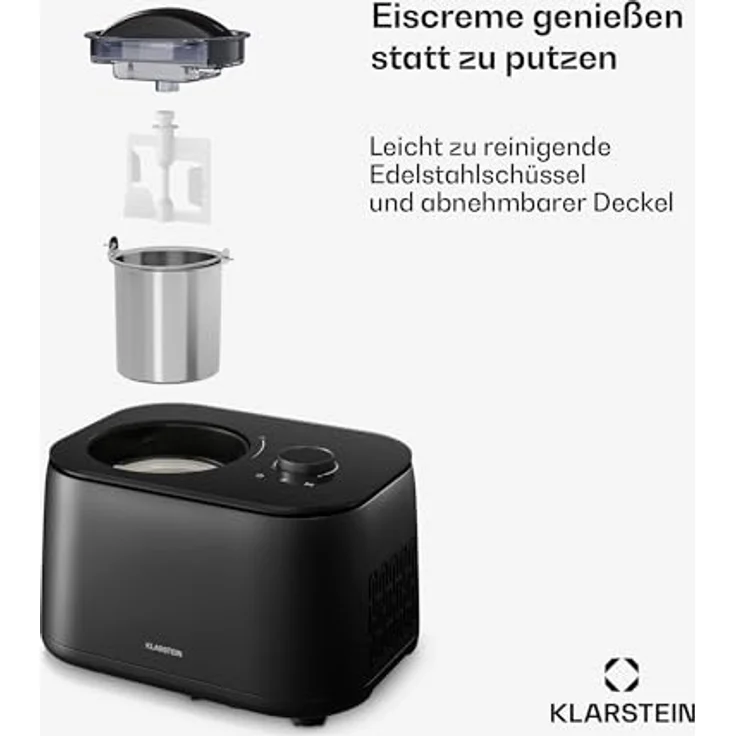 Klarstein FrostFusion Eismaschine mit Kompressor, 1L Edelstahlbehälter, 3 Modi für Eis, Slushie & Joghurt, Selbstkühlend, Touch & Drehregler, LED-Display, Timer – Bild 7